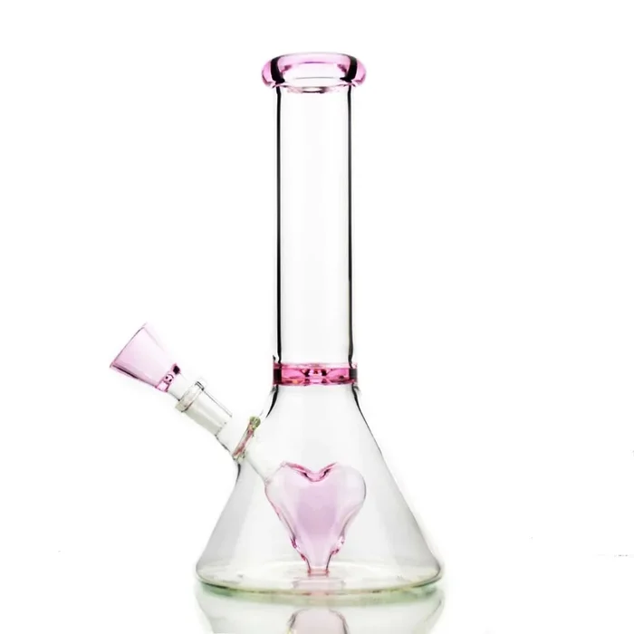 10” Pink Heart Shower Beaker Bong