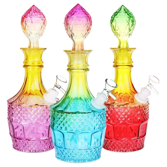 12″ Vintage Decanter Ombre Glass Water Pipe – Liquor Style