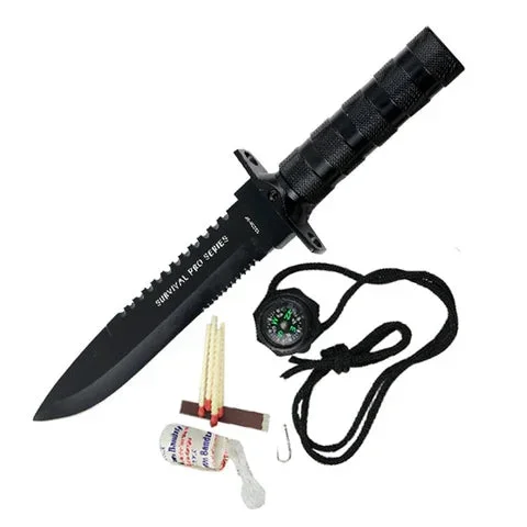 14″ Stainless Steel Heavy Duty Survival Knife w/ Black Handle