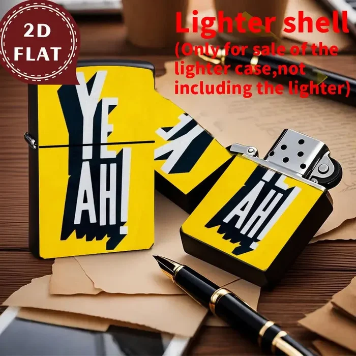 2D Retro Bold “YE AH” Text Design Lighter Shell