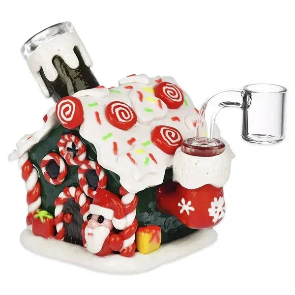 4.5″ Holiday Gingerbread House Glass Dab Rig