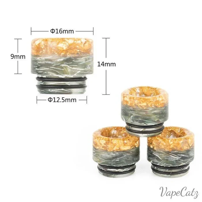 810 Drip Tip – Green & Gold Resin B2