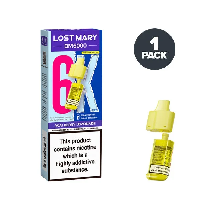 Acai Berry Lemonade Lost Mary BM6000 Refill Pack