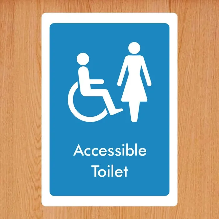 Accessible Female Toilet Sign Blue