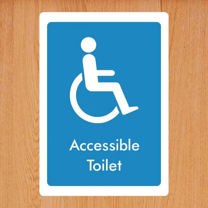 Accessible Toilet Sign Blue