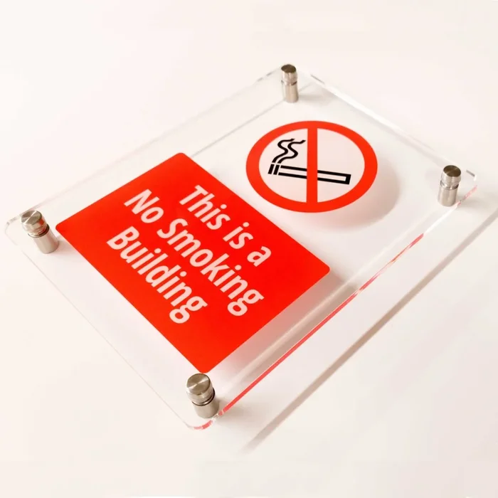Acrylic No Smoking Building Sign