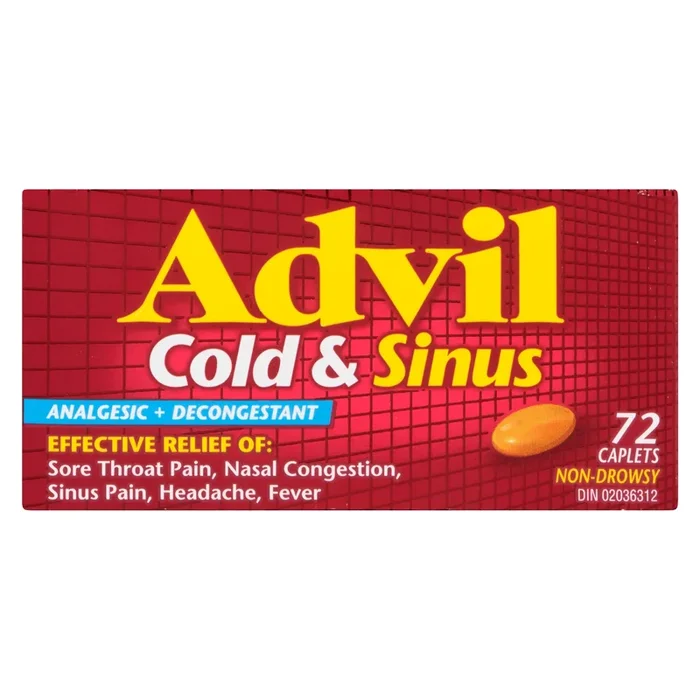 Advil Cold & Sinus Caplets, 72-Pack