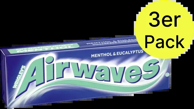 Airwaves Kaugummis Menthol&Eucalyptus 3x14g
