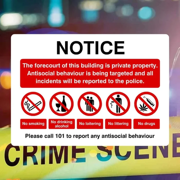 Anti Social Behaviour Sign