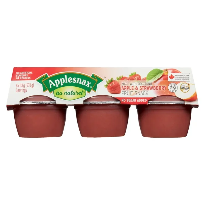 Applesnax Au Naturel Apple and Strawberry Fruit Snack 6pk. – 678g