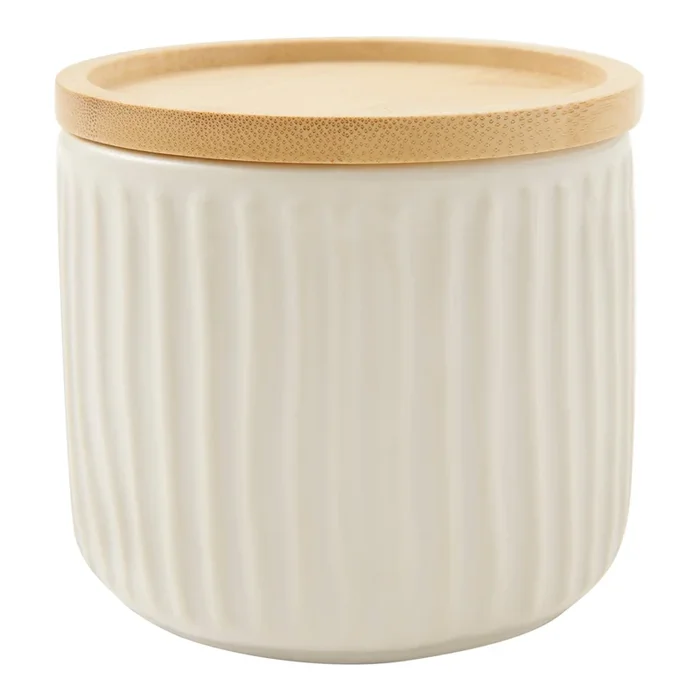 Ashby & Scott Small Textured Canister, White, 4-in x 4-in.