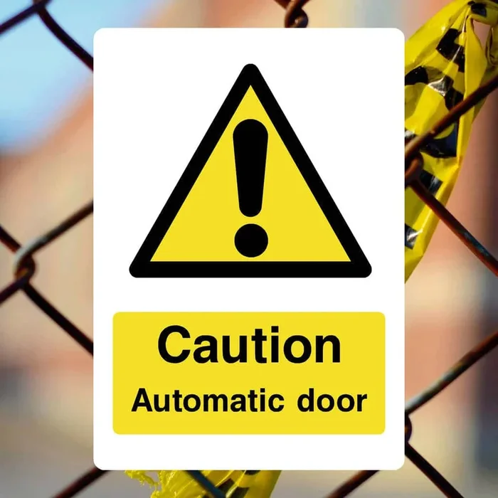 Automatic Door Safety Sign