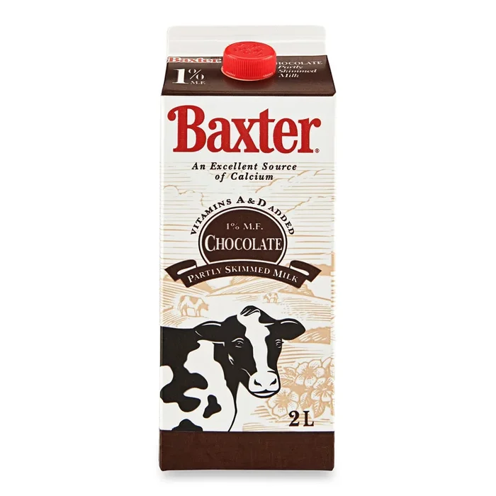 Baxter Chocolate Partly Skimmed Milk 1% M.F., 2 L