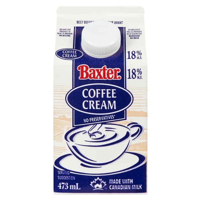 Baxter Coffee Cream 18 % M.F., 473-ml