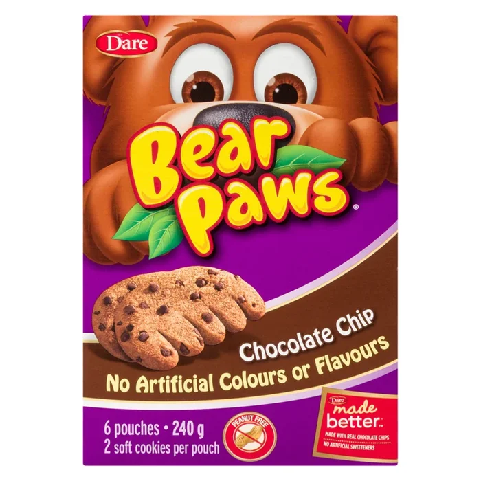 Bear Paws Soft Chocolate Chip Cookies – 240g