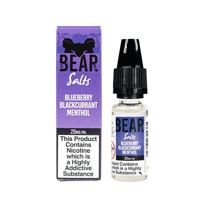 Bear Salts Blueberry Blackcurrant Menthol 10ml Nic Salt E-Liquid