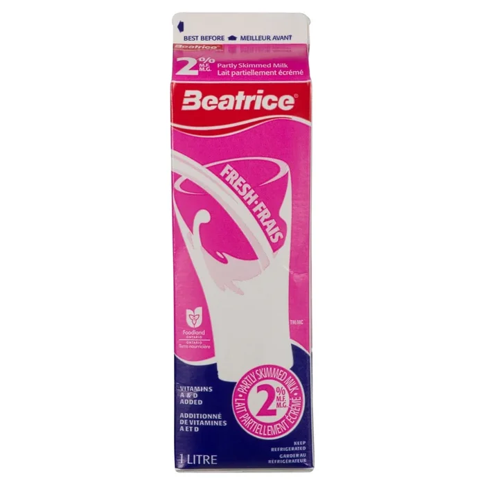 Beatrice Fresh Partly Skimmed Milk 2% M.F. – 1L