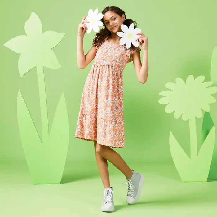 BELLA & BIRDIE Girls’ Day Dreamer Smocked Dress