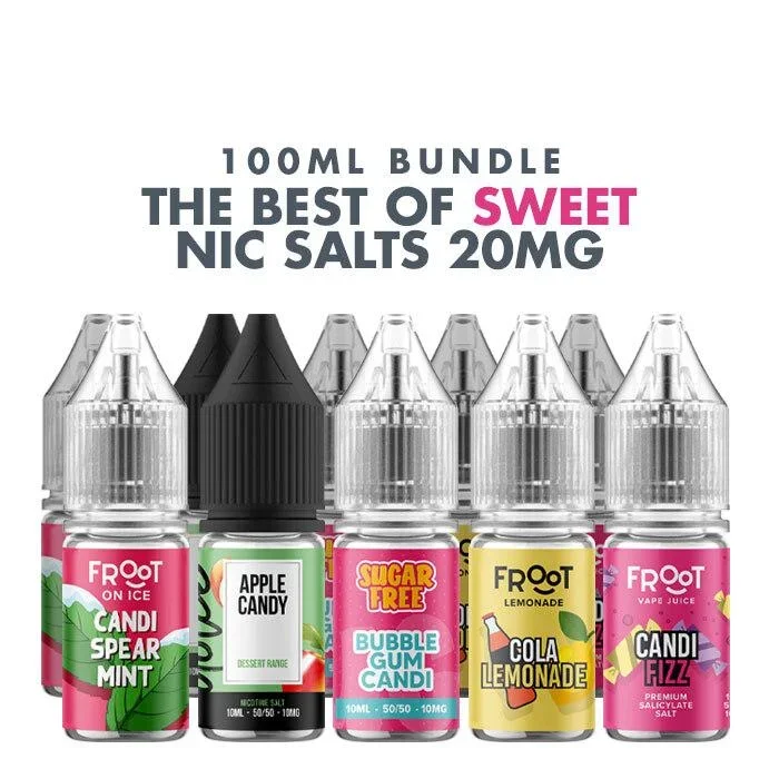 Best Sweet E-Liquids 10 x 10ml Nic Salt Bundle – 20mg
