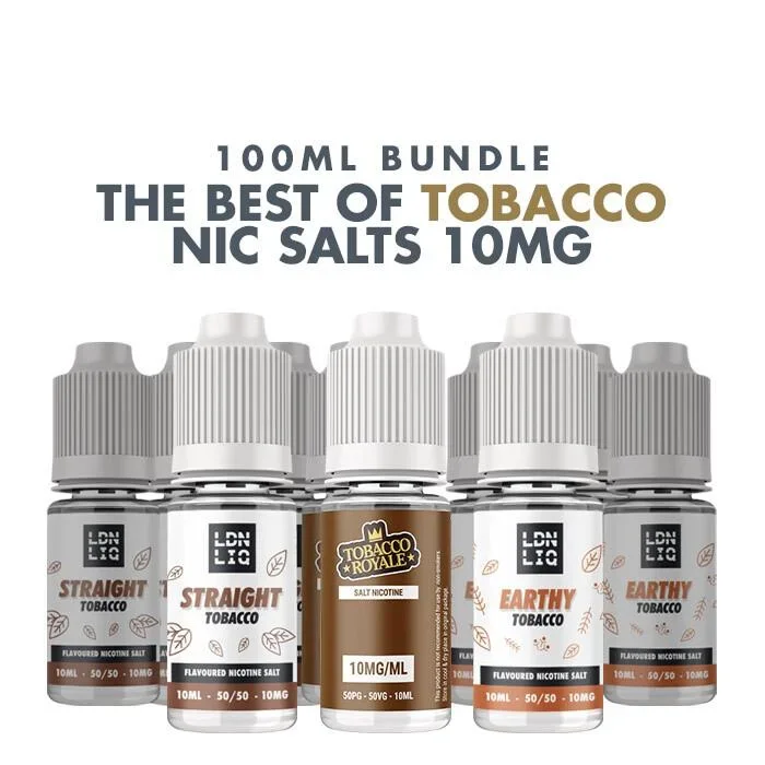 Best Tobacco E-Liquids 10 x 10ml Nic Salt Bundle – 10mg
