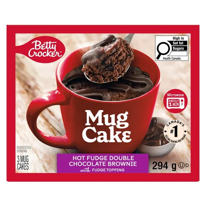 Betty Crocker Mug Cake Hot Fudge Double Chocolate Brownie with Fudge Topping, 294 g