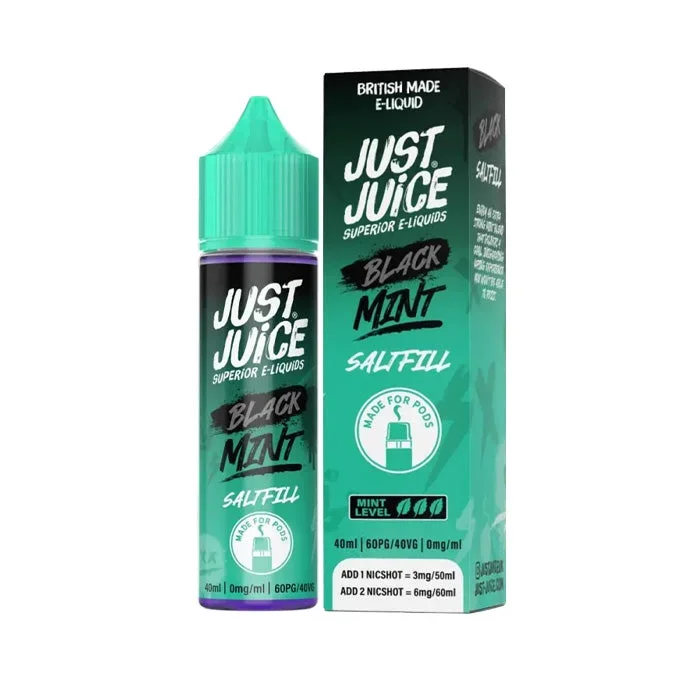 Black Mint 40ml Saltfill E-Liquid by Just Juice Bar