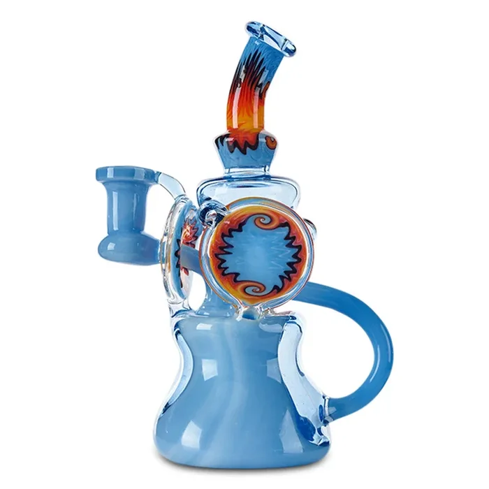 Black Sand Dual Uptake Recycler – Blue/Orange Wig Wag