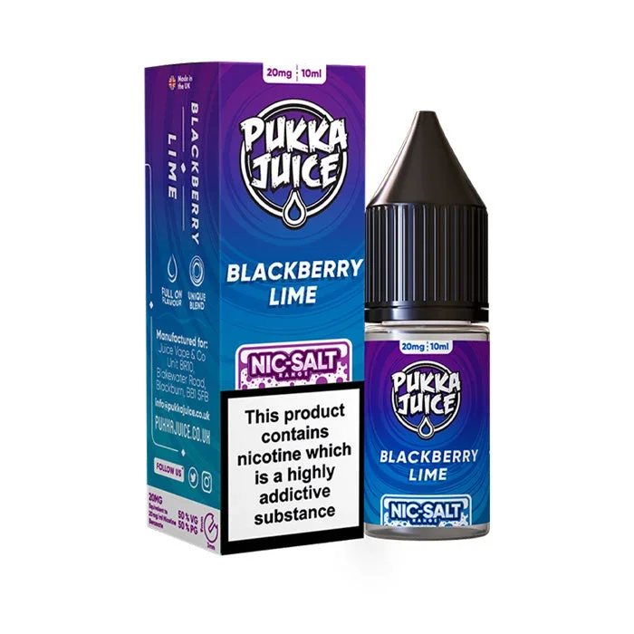 Blackberry Lime 10ml Nic Salt E-Liquid by Pukka Juice