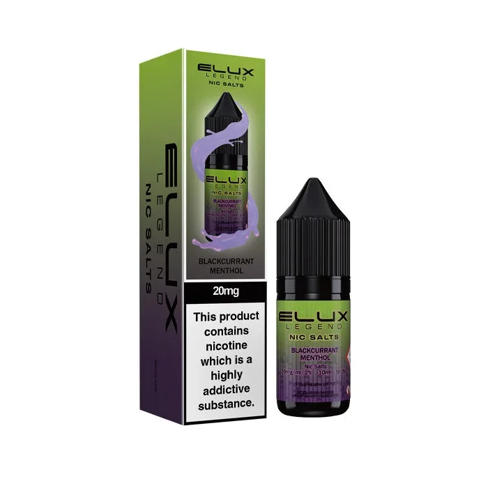 Blackcurrant Menthol 10ml Nic Salt E-Liquid by Elux Legend