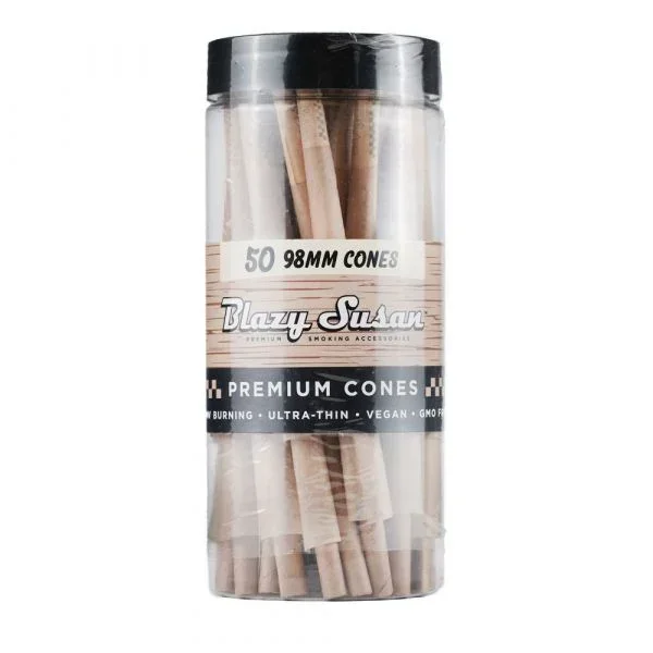 Blazy Susan Unbleached Cones – 50 Count Jar –
