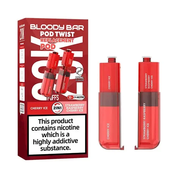 Bloody Bar Pod Twist 20K Cherry Ice / Strawberry Raspberry Cherry Ice Refill Pod