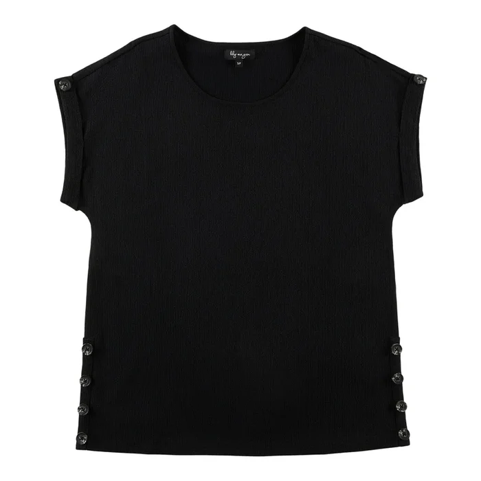 Blouse avec bouton de couleur unie lily morgan pour femmes