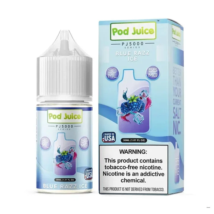 Blue Razz Ice – Pod Juice PJ5000 Salt 30mL