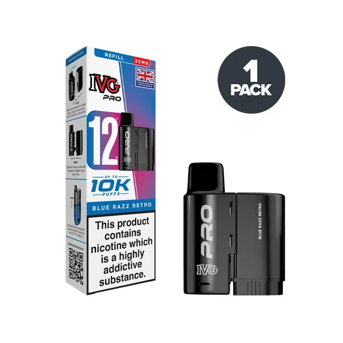 Blue Razz Retro IVG Pro 12 Refill Pack