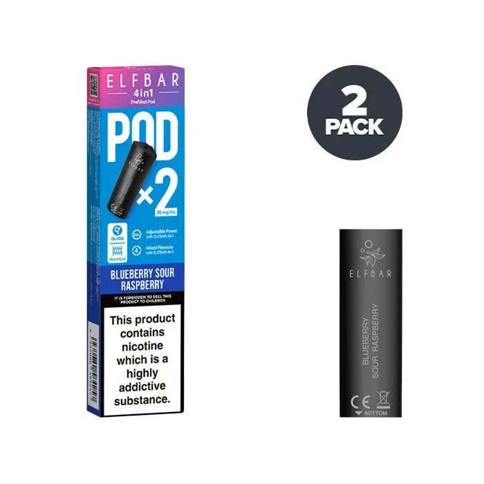 Blueberry Sour Raspberry Elf Bar 4 in 1 Prefilled Pods