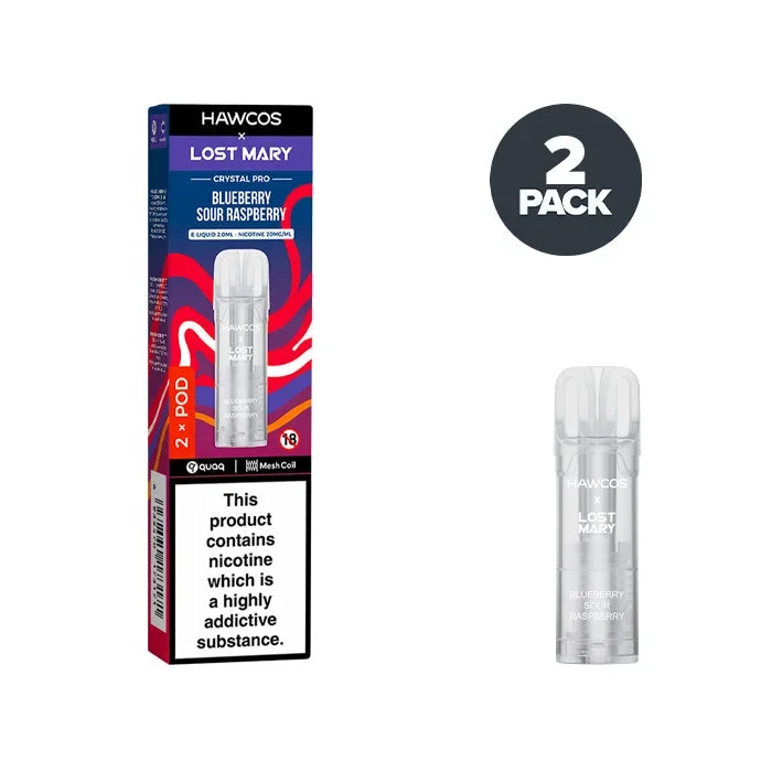 Blueberry Sour Raspberry Hawcos X Lost Mary Crystal Pro Prefilled Pods