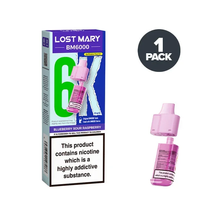 Blueberry Sour Raspberry Lost Mary BM6000 Refill Pack
