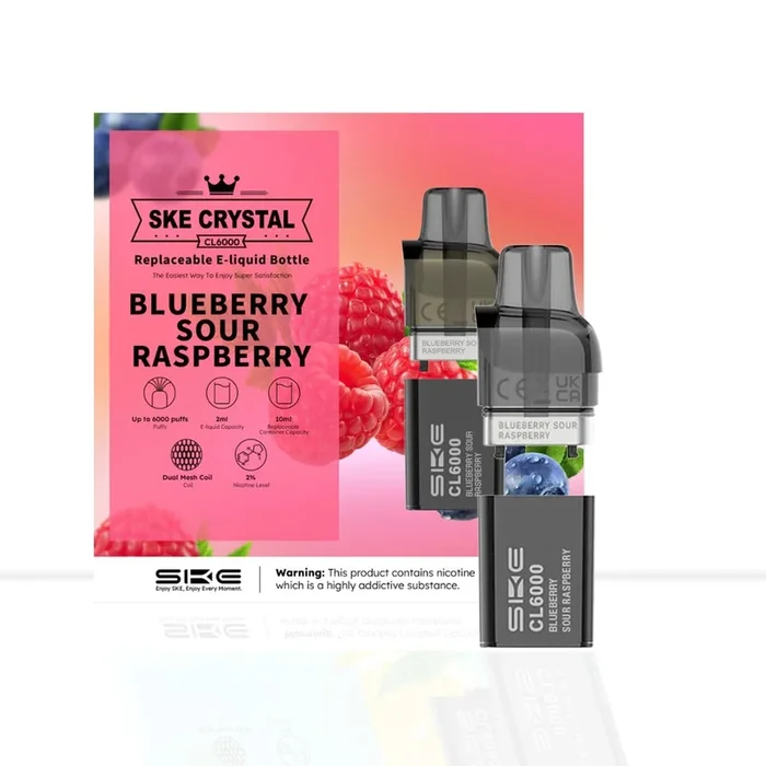 Blueberry Sour Raspberry SKE Crystal CL6000 Prefilled Pods