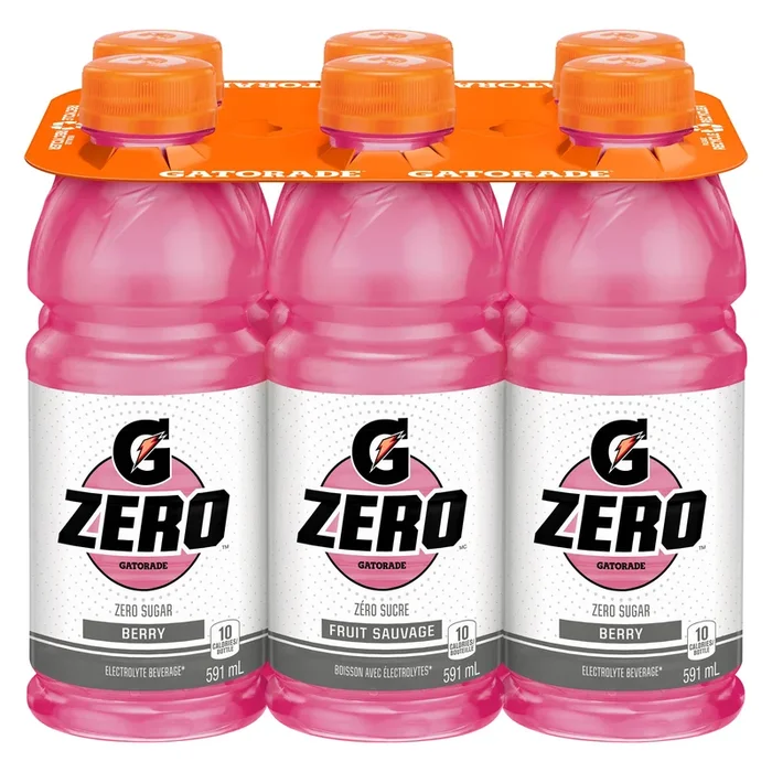Boisson pour sportifs Gatorade Zero Berry, paq. 6, 591 ml