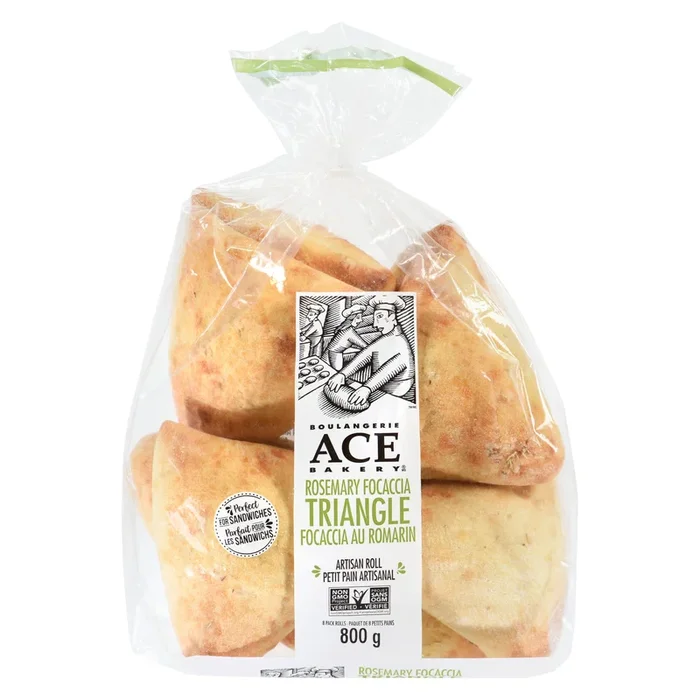 Boulangerie ACE Petit Pain Artisanal Triangle Focaccia au Romarin, emb. de 8,800 g