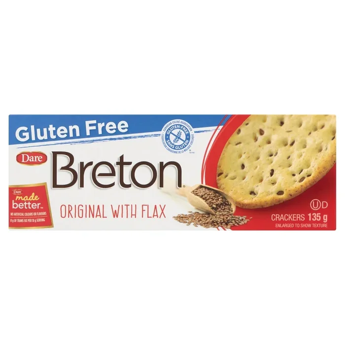 Breton Crackers Gluten Free Original with Flax, 135 g