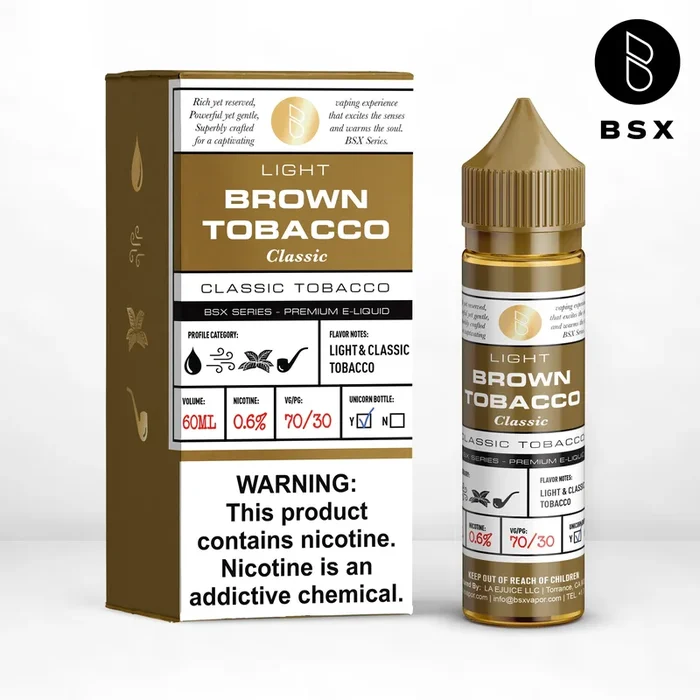 BSX Vapor BSX Series – Brown Tobacco – 60ML E-Liquid