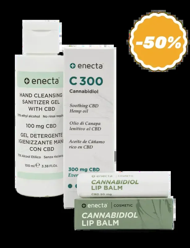 C 300 Cbd Olie + Desinfecterende gel met CBD + CBD Lippenbalsem