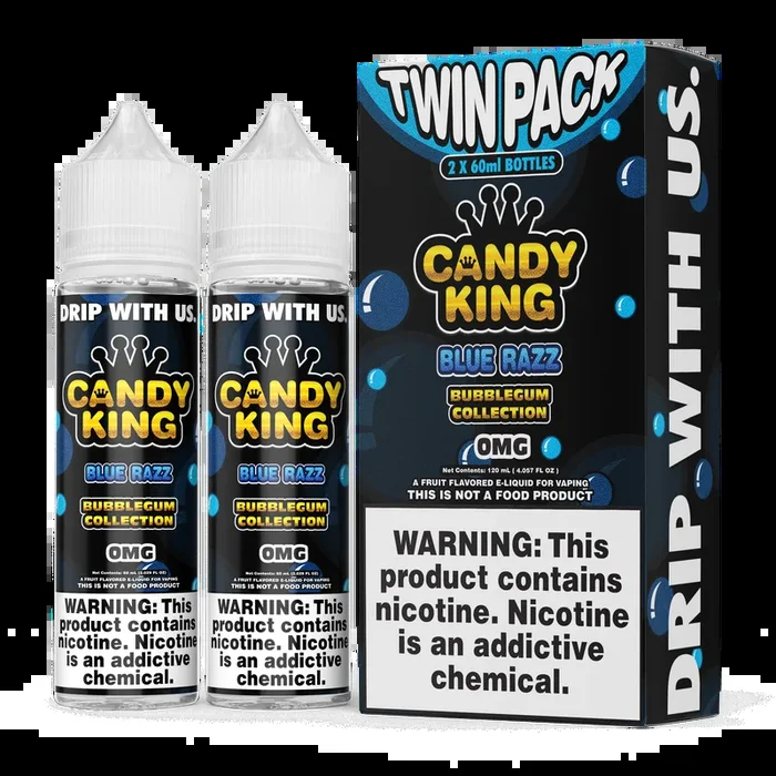 CANDY KING BubbleGum Collection – Blue Razz – 120ML E-Liquid (2x60mL Twin Pack)