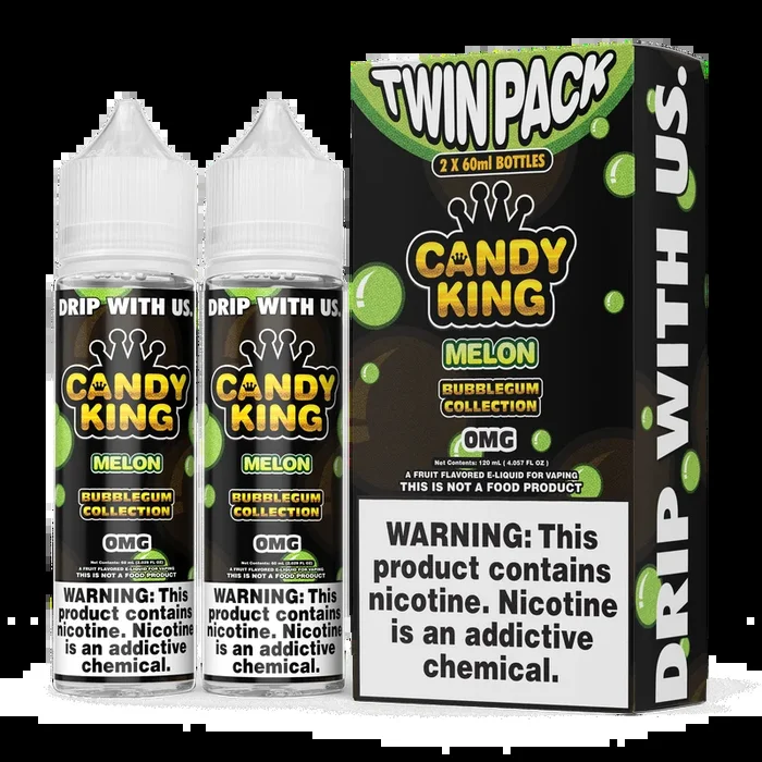 CANDY KING BubbleGum Collection – Melon – 120ML E-Liquid (2x60mL Twin Pack)