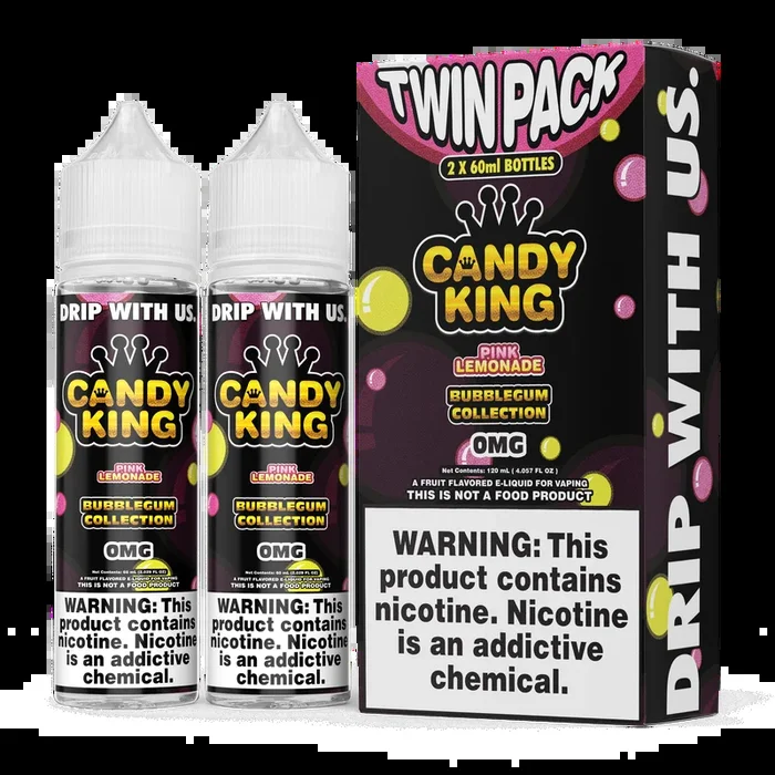 CANDY KING BubbleGum Collection – Pink Lemonade – 120ML E-Liquid (2x60mL Twin Pack)