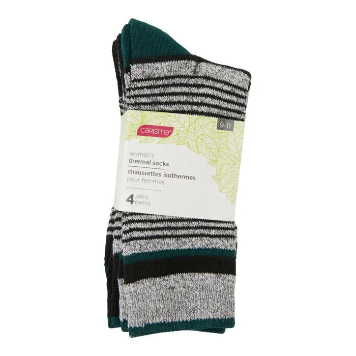 Carisma Women’s Thermal Socks, 4-Pack, Assorted