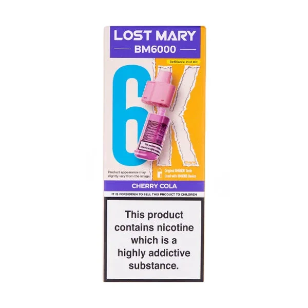 Cherry Cola BM6000 Prefilled Pod + Refill by Lost Mary