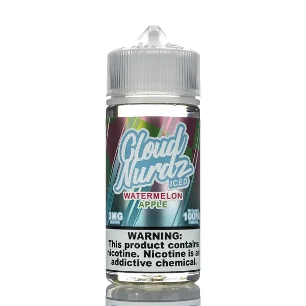 Cloud Nurdz E-Liquid – Watermelon Apple Iced – 100ml
