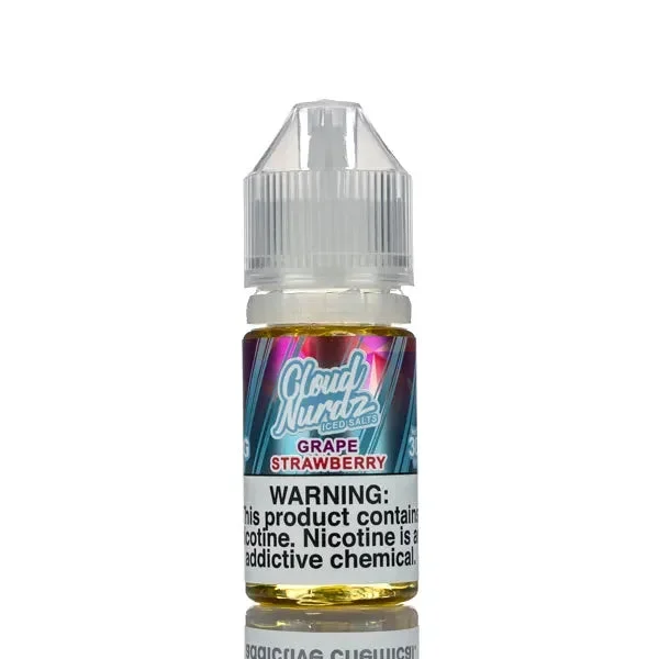 Cloud Nurdz Salts E-Liquid – Grape Strawberry Iced – 30ml